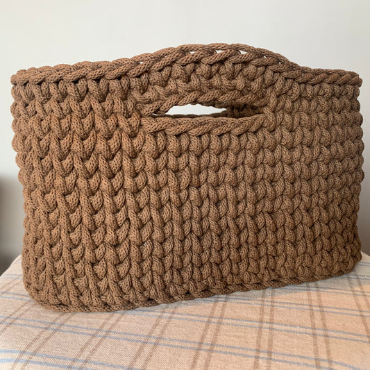 Efni & uppskrift að Heklaðri tösku