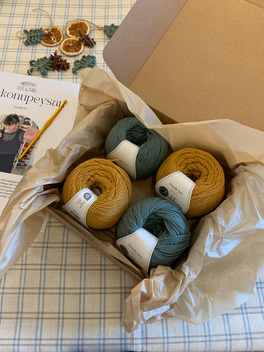 Efni & uppskrift að Vinkonupeysunni