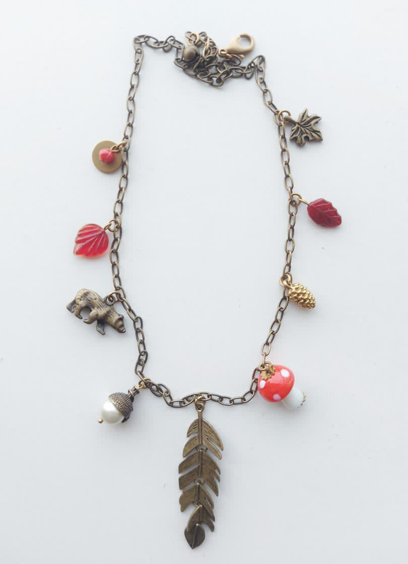 Hálsmen / Charms / Haust sveppir