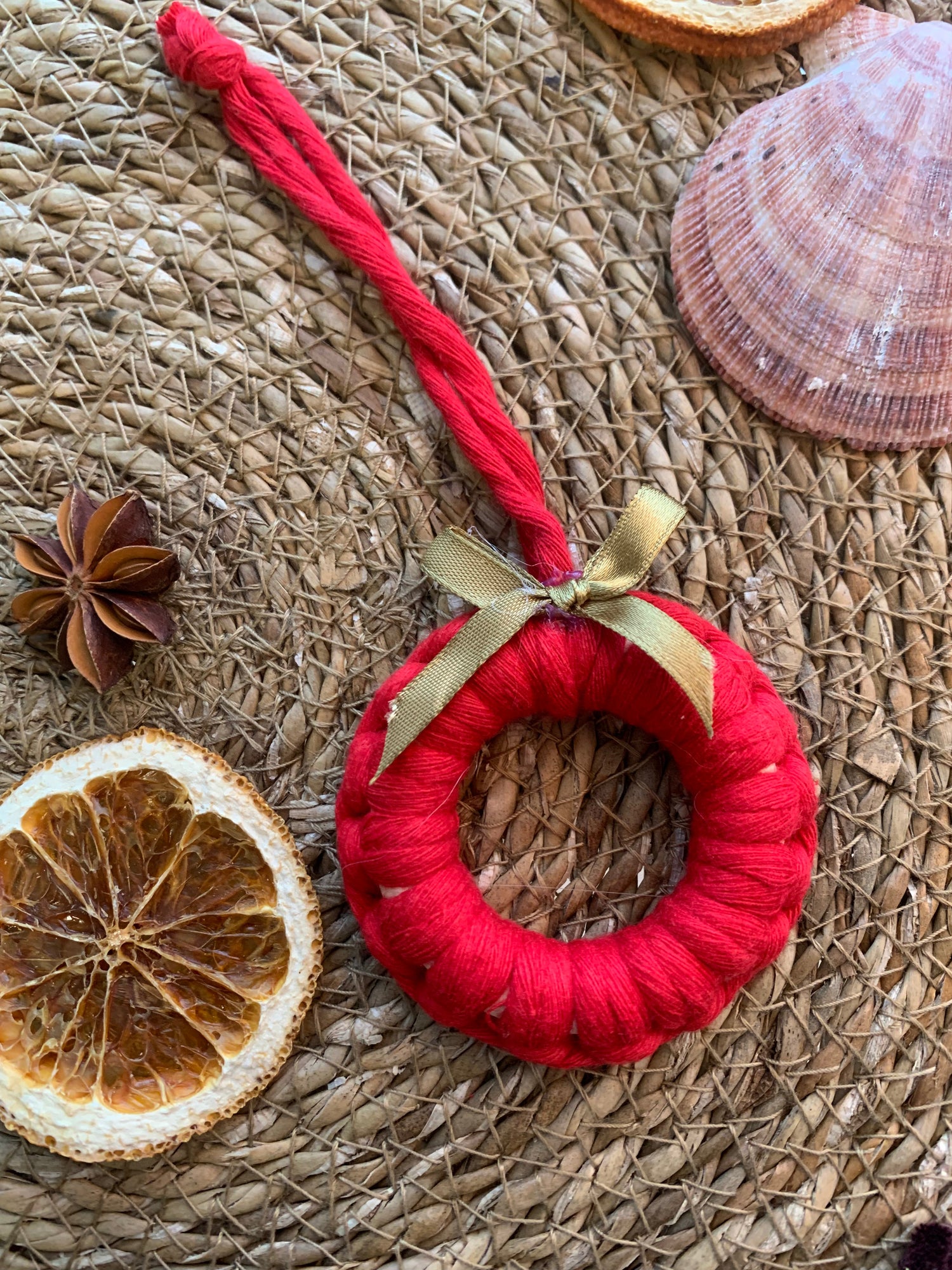 Macramé jólaföndur í poka / Jólahringir