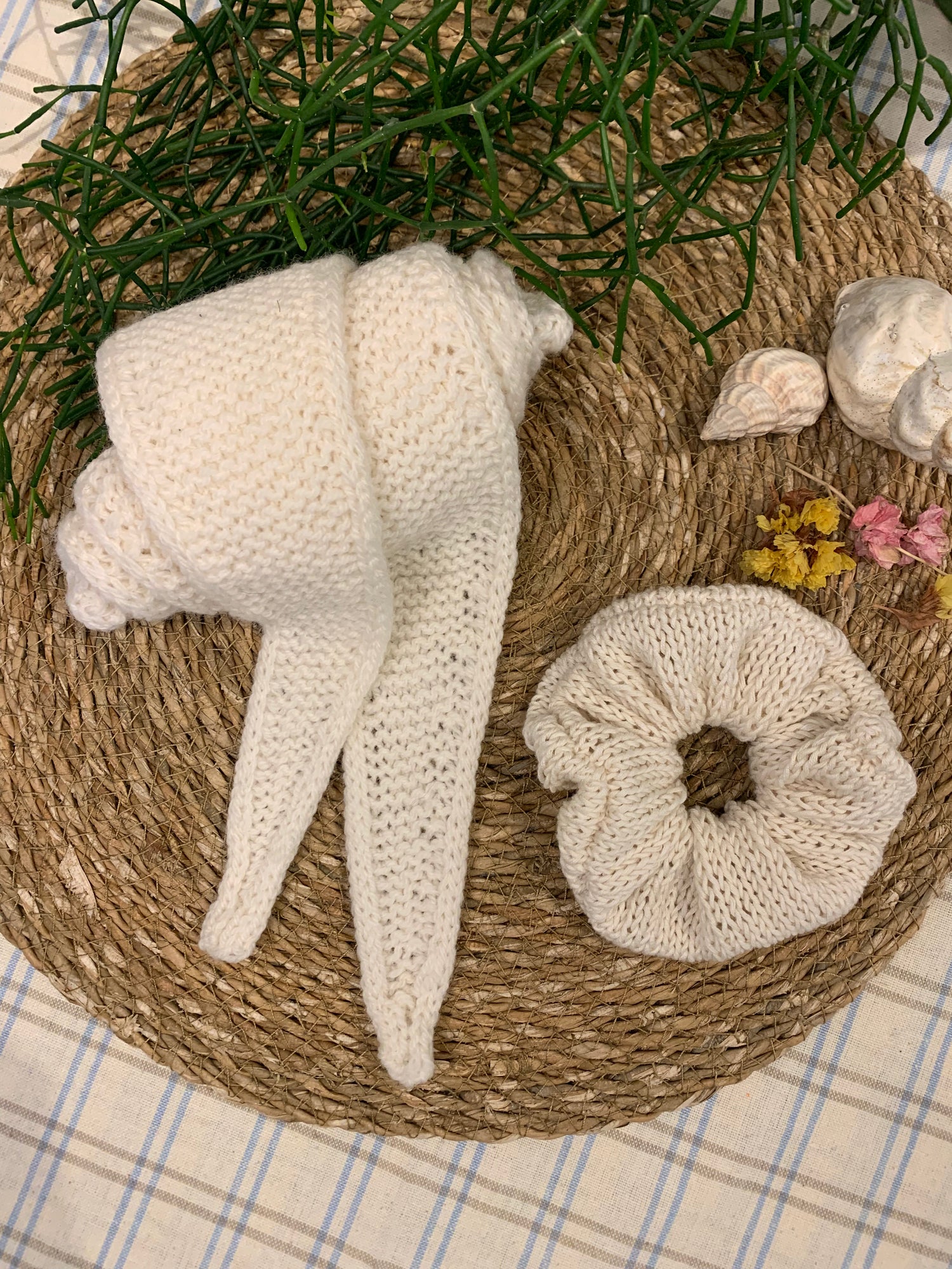 Handprjónaðir smátreflar & hárteygjur