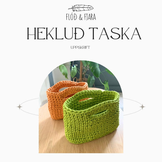 Hekluð taska / uppskrift