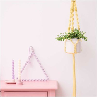 Rico Design / Macramé viðarkúlur / bleiktóna