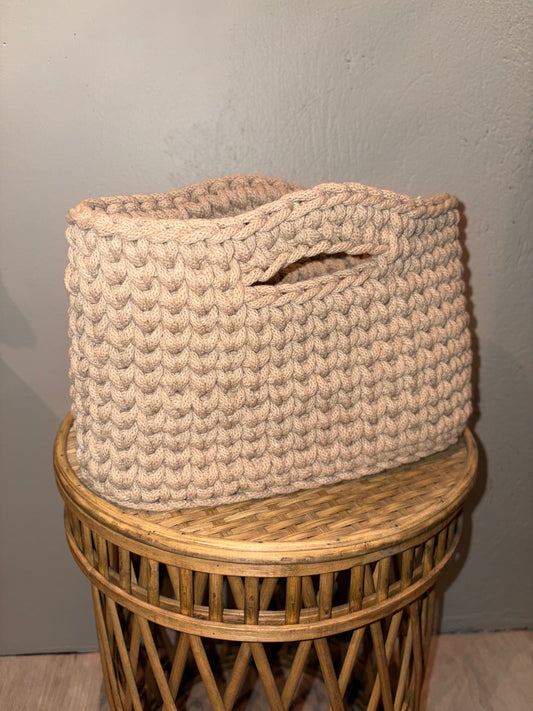 Hekluð taska / lítil / Warm Beige